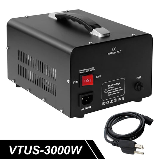 Cantonape Voltage Transformer Converter 3000 Watt Step Up/Down Convert from 110-120 Volt to 220-240 Volt and from 220-240 Volt to 110-120 Volt with 3 US Outlets, 3 Universal Outlets