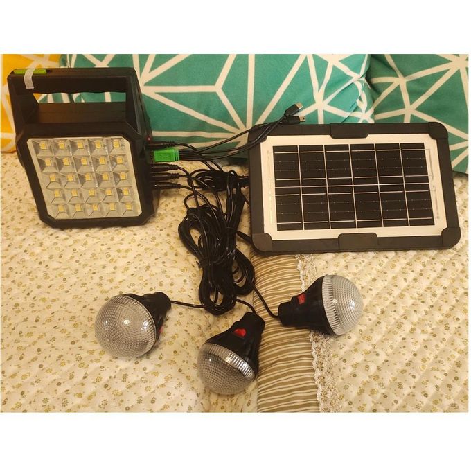 Solar charging panel( 6V,3.8W) for Mobile phone with USB interface, one-to-five charging cable, external one-to-three light bulbs (10W), lighting waterproof LED lamp (6000mAh lithium battery)