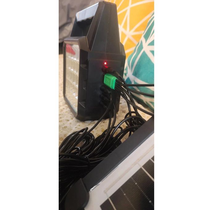 Solar charging panel( 6V,3.8W) for Mobile phone with USB interface, one-to-five charging cable, external one-to-three light bulbs (10W), lighting waterproof LED lamp (6000mAh lithium battery)