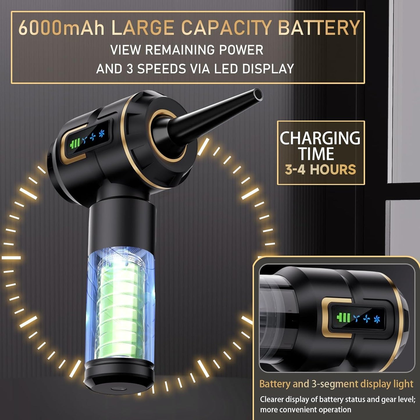 Handheld Vacuum Cleaner, Battery, Car Vacuum Cleaner, Cordless 27000Pa Mini Vacuum Cleaner, Rechargeable, Portable, Lightweight, Strong Car Vacuum, 220000 RPM Electric Dust Blower for Car