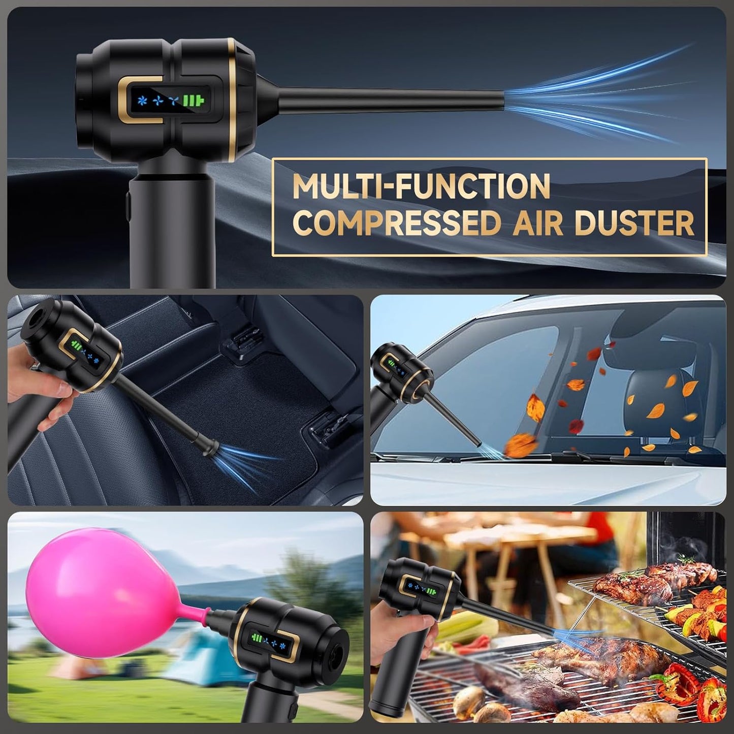 Handheld Vacuum Cleaner, Battery, Car Vacuum Cleaner, Cordless 27000Pa Mini Vacuum Cleaner, Rechargeable, Portable, Lightweight, Strong Car Vacuum, 220000 RPM Electric Dust Blower for Car