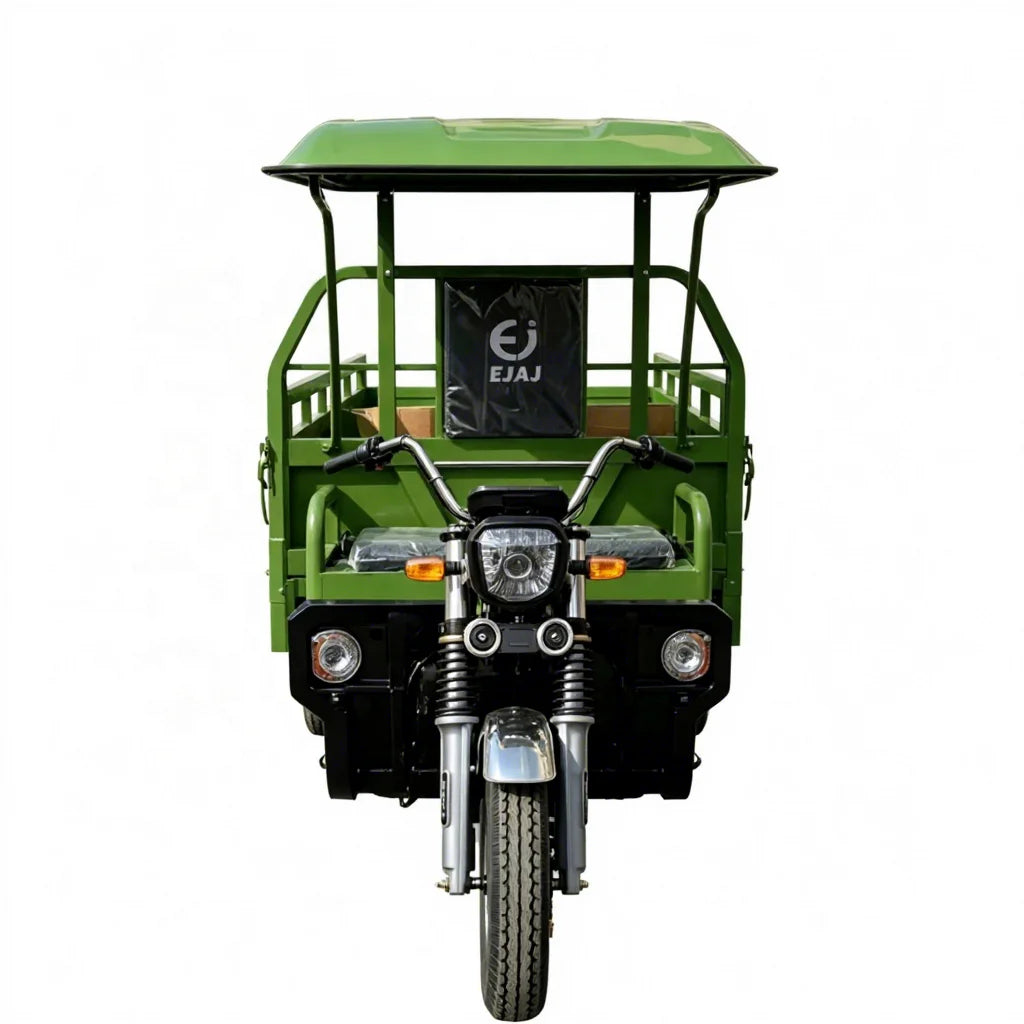 Heavy-Duty Electric 3-Wheeler with 5000W Motor, Mechanical Gear Shift & Hydraulic Brake for All-Weather Cargo Delivery