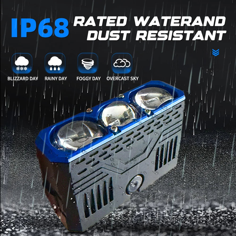 Car Spotlights Led Grille Lights with DRL Dual Fans Driving Fog Work Light External Auxiliary Light Off-road Vehicle Truck