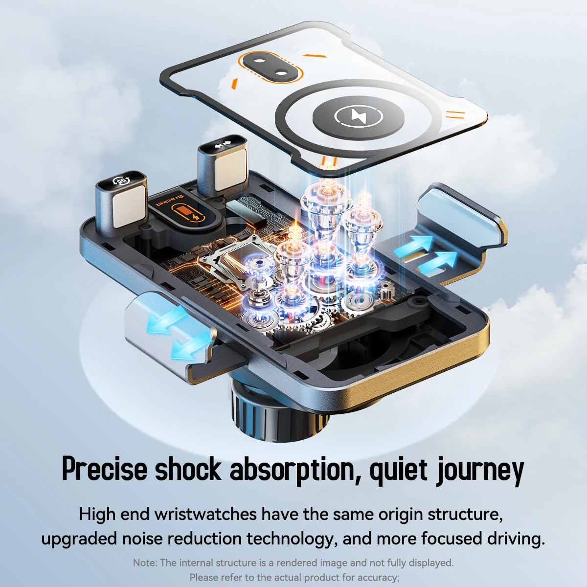 2026 NEW Design Double Motor 90 Degree Automatic Rotation 15W Fast Charging Car Holder Mount Auto-sensing with Atmosphere Light