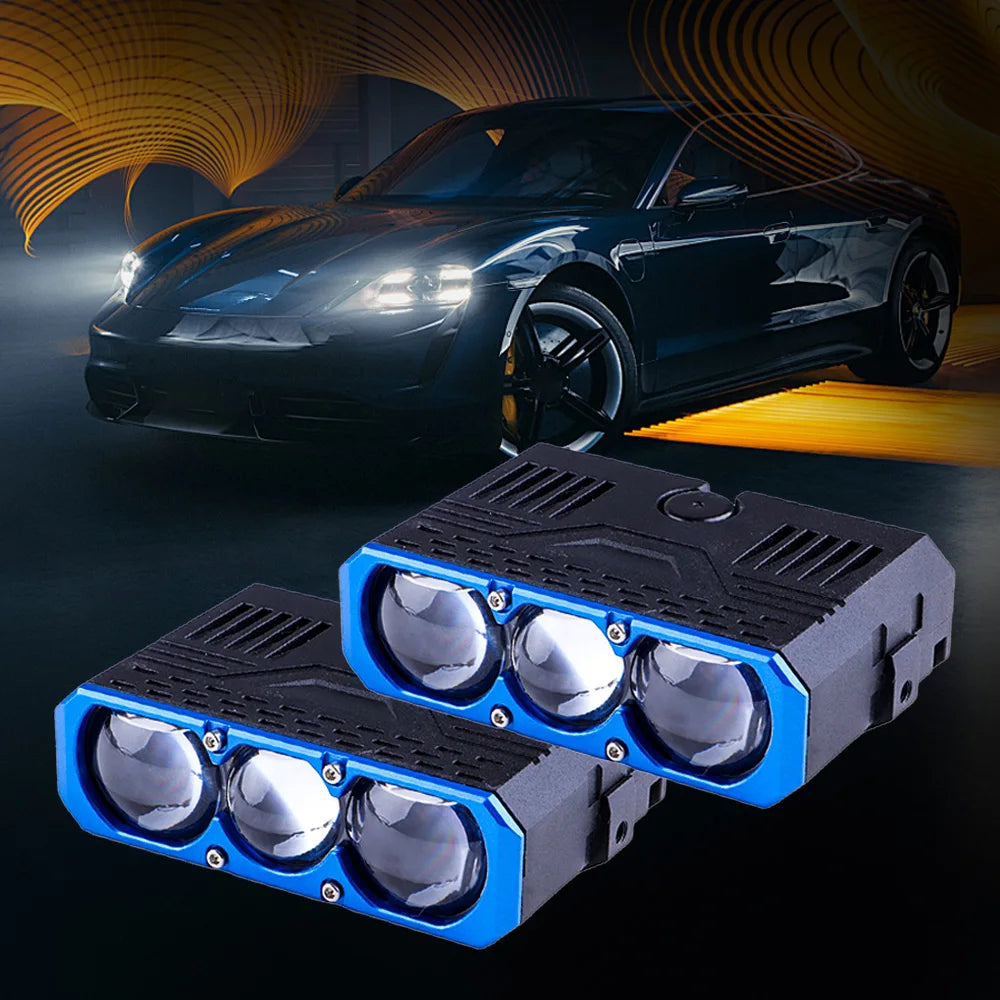 Car Spotlights Led Grille Lights with DRL Dual Fans Driving Fog Work Light External Auxiliary Light Off-road Vehicle Truck