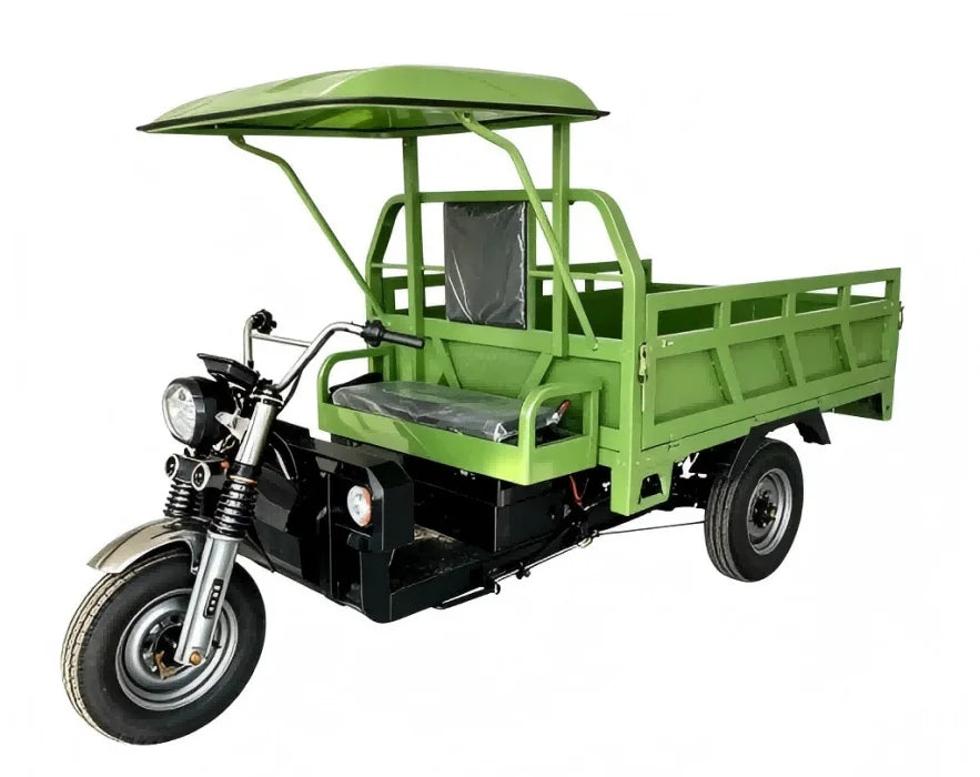 Heavy-Duty Electric 3-Wheeler with 5000W Motor, Mechanical Gear Shift & Hydraulic Brake for All-Weather Cargo Delivery