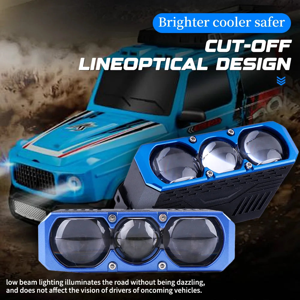 Car Spotlights Led Grille Lights with DRL Dual Fans Driving Fog Work Light External Auxiliary Light Off-road Vehicle Truck