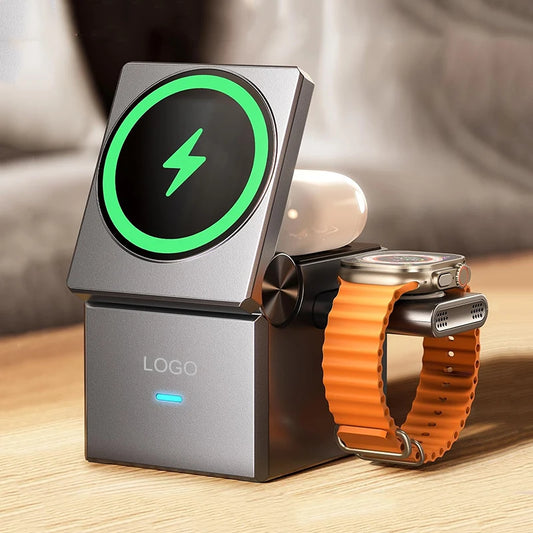 Mag-Cube™ 3-in-1 Magnetic Wireless Charging Station - iPhone, Watch, AirPods